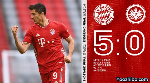 <a href=/zuqiumf/bayern/ target=_blank class=infotextkey>拜仁</a>慕尼黑5-0法兰克福